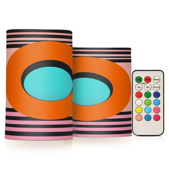 Yayeee Flameless Candles with Remote Flickering Battery Operated Multi Color Changing, Orange Circle