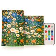 thumbnail image 1 of Yayeee Flameless Candles with Remote Flickering Battery Operated Multi Color Changing, Orange Floral Garden, 1 of 7