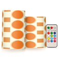 thumbnail image 1 of Yayeee Flameless Candles with Remote Flickering Battery Operated Multi Color Changing, Orange Geometric Pattern, 1 of 7