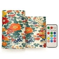 thumbnail image 1 of Yayeee Flameless Candles with Remote Flickering Battery Operated Multi Color Changing, Orange Japanese Flowers Pattern, 1 of 7