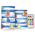 thumbnail image 1 of Yayeee Flameless Candles with Remote Flickering Battery Operated Multi Color Changing, Orange Sailboats, 1 of 7