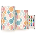 thumbnail image 1 of Yayeee Flameless Candles with Remote Flickering Battery Operated Multi Color Changing, Pink Abstract Pattern, 1 of 7