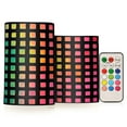thumbnail image 1 of Yayeee Flameless Candles with Remote Flickering Battery Operated Multi Color Changing, Pink Block Pattern, 1 of 7