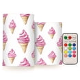 thumbnail image 1 of Yayeee Flameless Candles with Remote Flickering Battery Operated Multi Color Changing, Pink Cartoon Ice Cream, 1 of 7