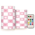 thumbnail image 1 of Yayeee Flameless Candles with Remote Flickering Battery Operated Multi Color Changing, Pink Checkered Heart, 1 of 7