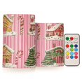 thumbnail image 1 of Yayeee Flameless Candles with Remote Flickering Battery Operated Multi Color Changing, Pink Christmas House, 1 of 7