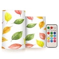 thumbnail image 1 of Yayeee Flameless Candles with Remote Flickering Battery Operated Multi Color Changing, Pink Colorful Leaves, 1 of 7