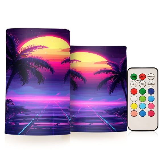 Yayeee Flameless Candles with Remote Flickering Battery Operated Multi Color Changing, Pink Digital Art
