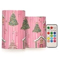thumbnail image 1 of Yayeee Flameless Candles with Remote Flickering Battery Operated Multi Color Changing, Pink Gingerbread House, 1 of 7