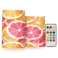 thumbnail image 1 of Yayeee Flameless Candles with Remote Flickering Battery Operated Multi Color Changing, Pink Grapefruit Slices, 1 of 7