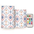 thumbnail image 1 of Yayeee Flameless Candles with Remote Flickering Battery Operated Multi Color Changing, Pink Mosaic Pattern, 1 of 7