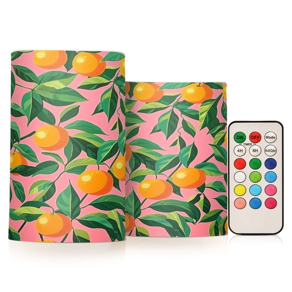 Yayeee Flameless Candles with Remote Flickering Battery Operated Multi Color Changing, Pink Oranges