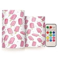 thumbnail image 1 of Yayeee Flameless Candles with Remote Flickering Battery Operated Multi Color Changing, Pink Popsicle Pattern, 1 of 7