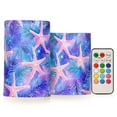 thumbnail image 1 of Yayeee Flameless Candles with Remote Flickering Battery Operated Multi Color Changing, Pink Starfish Pattern, 1 of 7