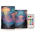 thumbnail image 1 of Yayeee Flameless Candles with Remote Flickering Battery Operated Multi Color Changing, Psychedelic Jellyfish, 1 of 7