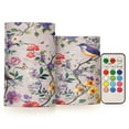 thumbnail image 1 of Yayeee Flameless Candles with Remote Flickering Battery Operated Multi Color Changing, Purple Floral Pattern, 1 of 7