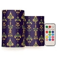 thumbnail image 1 of Yayeee Flameless Candles with Remote Flickering Battery Operated Multi Color Changing, Purple Flowers Pattern, 1 of 7