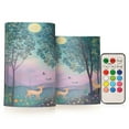 thumbnail image 1 of Yayeee Flameless Candles with Remote Flickering Battery Operated Multi Color Changing, Purple Forest Scene, 1 of 7