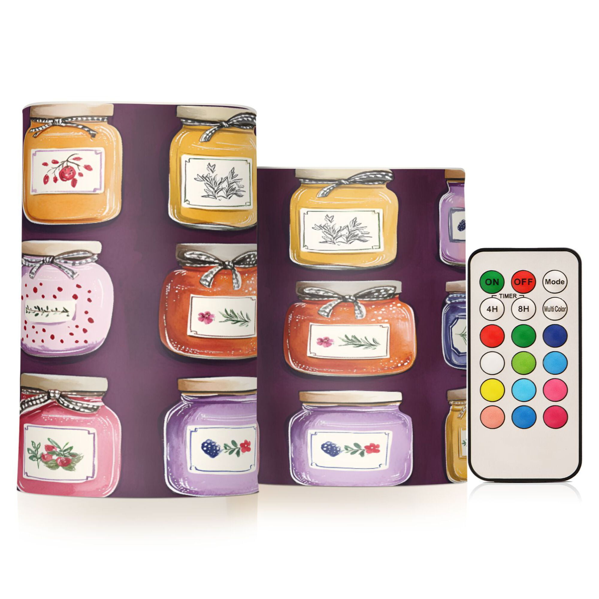 Yayeee Flameless Candles with Remote Flickering Battery Operated Multi Color Changing, Purple Jam
