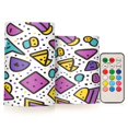 thumbnail image 1 of Yayeee Flameless Candles with Remote Flickering Battery Operated Multi Color Changing, Purple Retro Pattern, 1 of 7