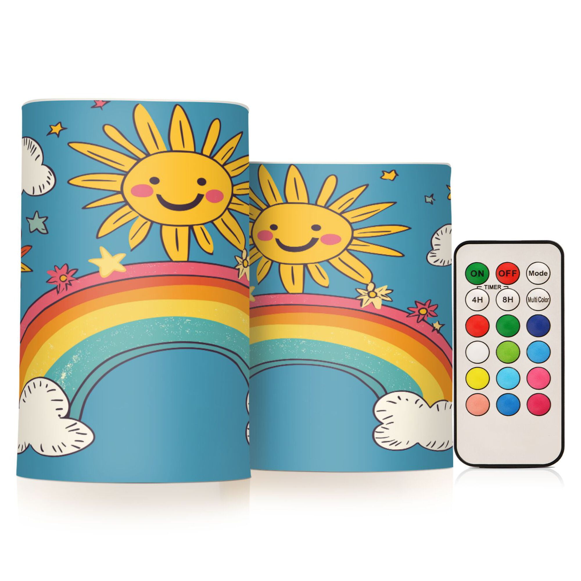 Yayeee Flameless Candles with Remote Flickering Battery Operated Multi Color Changing, Cowboy Pattern