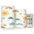 thumbnail image 1 of Yayeee Flameless Candles with Remote Flickering Battery Operated Multi Color Changing, Rainbows Pattern, 1 of 7