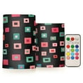 thumbnail image 1 of Yayeee Flameless Candles with Remote Flickering Battery Operated Multi Color Changing, Red Block Pattern, 1 of 7