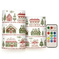 thumbnail image 1 of Yayeee Flameless Candles with Remote Flickering Battery Operated Multi Color Changing, Red Christmas House, 1 of 7