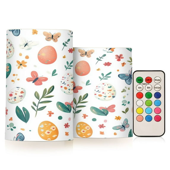 Yayeee Flameless Candles with Remote Flickering Battery Operated Multi Color Changing, Floral Wave