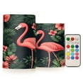 thumbnail image 1 of Yayeee Flameless Candles with Remote Flickering Battery Operated Multi Color Changing, Red Flamingo Pattern, 1 of 7