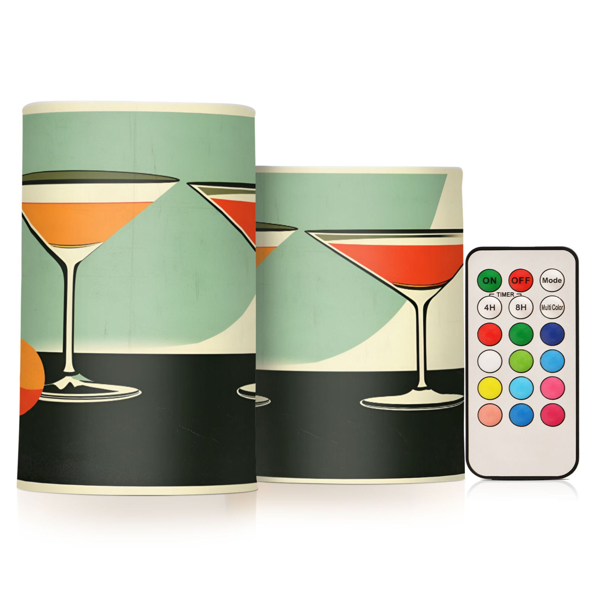 Yayeee Flameless Candles with Remote Flickering Battery Operated Multi Color Changing, Red Glasses