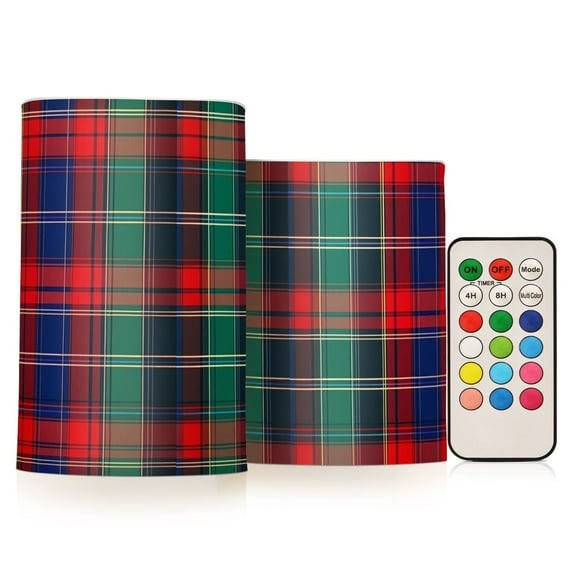 Yayeee Flameless Candles with Remote Flickering Battery Operated Multi Color Changing, Red Green Pattern