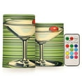 thumbnail image 1 of Yayeee Flameless Candles with Remote Flickering Battery Operated Multi Color Changing, Retro Green Stars, 1 of 7