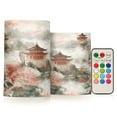 thumbnail image 1 of Yayeee Flameless Candles with Remote Flickering Battery Operated Multi Color Changing, Red Mountain Pattern, 1 of 7