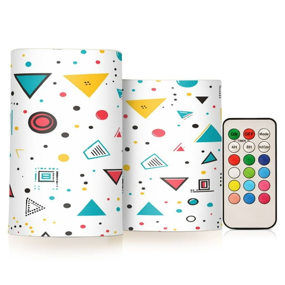 Yayeee Flameless Candles with Remote Flickering Battery Operated Multi Color Changing, Red Simple Shapes