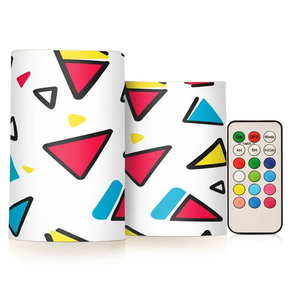 Yayeee Flameless Candles with Remote Flickering Battery Operated Multi Color Changing, Red Triangles