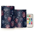 thumbnail image 1 of Yayeee Flameless Candles with Remote Flickering Battery Operated Multi Color Changing, Red and Blue Fireworks Pattern, 1 of 7