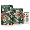 thumbnail image 1 of Yayeee Flameless Candles with Remote Flickering Battery Operated Multi Color Changing, Retro Christmas Poinsettia, 1 of 7