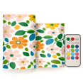 thumbnail image 1 of Yayeee Flameless Candles with Remote Flickering Battery Operated Multi Color Changing, Retro Orange Floral, 1 of 7