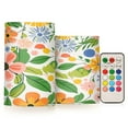 thumbnail image 1 of Yayeee Flameless Candles with Remote Flickering Battery Operated Multi Color Changing, Retro Pink Floral, 1 of 7