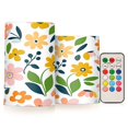 thumbnail image 1 of Yayeee Flameless Candles with Remote Flickering Battery Operated Multi Color Changing, Retro Yellow Floral, 1 of 7