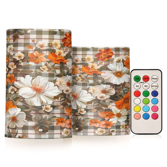 Yayeee Flameless Candles with Remote Flickering Battery Operated Multi Color Changing, Red Vibrant Flowers