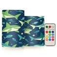 thumbnail image 1 of Yayeee Flameless Candles with Remote Flickering Battery Operated Multi Color Changing, Sharks Pattern, 1 of 7