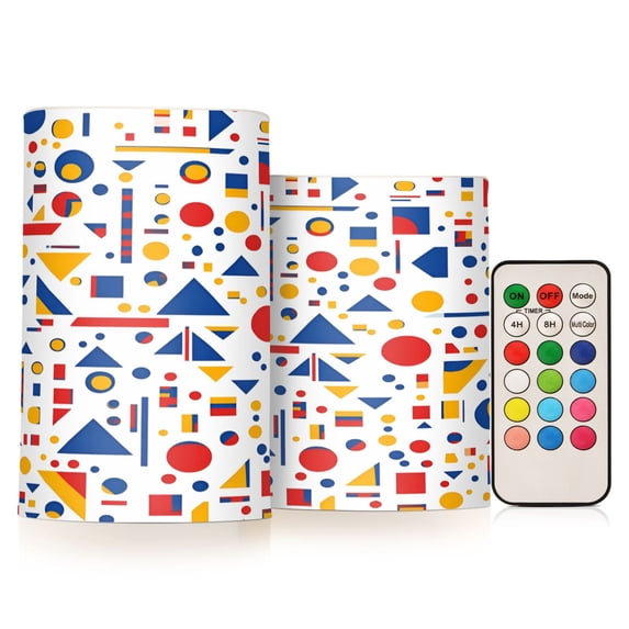 Yayeee Flameless Candles with Remote Flickering Battery Operated Multi Color Changing, Simple Shapes