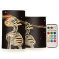thumbnail image 1 of Yayeee Flameless Candles with Remote Flickering Battery Operated Multi Color Changing, Skeleton Stripes, 1 of 7