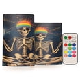 thumbnail image 1 of Yayeee Flameless Candles with Remote Flickering Battery Operated Multi Color Changing, Skeleton with Rainbow, 1 of 7