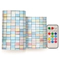 thumbnail image 1 of Yayeee Flameless Candles with Remote Flickering Battery Operated Multi Color Changing, Small Pastel Pattern, 1 of 7