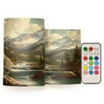 thumbnail image 1 of Yayeee Flameless Candles with Remote Flickering Battery Operated Multi Color Changing, Snow Mountains, 1 of 7