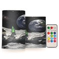 thumbnail image 1 of Yayeee Flameless Candles with Remote Flickering Battery Operated Multi Color Changing, Space Earth, 1 of 7