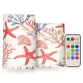 thumbnail image 1 of Yayeee Flameless Candles with Remote Flickering Battery Operated Multi Color Changing, Starfish Seashell, 1 of 7